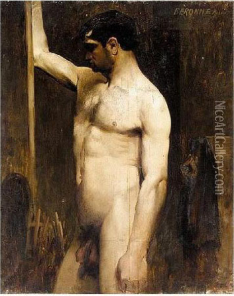 Male Nude In The Studio Of Gustave Moreau Oil Painting - Pierre Amedee Marcel-Beronneau