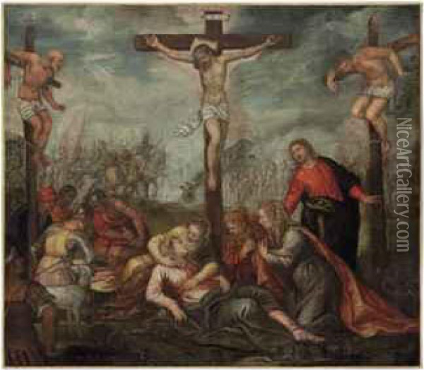 The Crucifixion Oil Painting - Jacopo Robusti, II Tintoretto