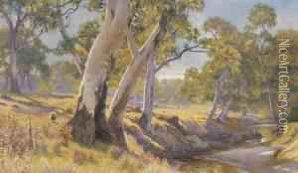 Collingrove Creek Oil Painting - Walter Follen Bishop