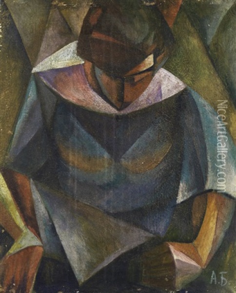 Frauenportrait Im Kubistischen Stil Oil Painting - Aleksandr Konstantinovich Bogomazov