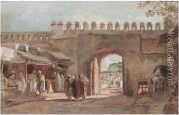 A Gate, Tangier Oil Painting - Edward Alfred Angelo Goodall