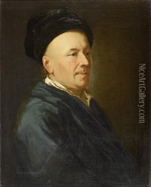 Portrait Eines Gelehrten (caspar Fussli?) Oil Painting - Anton Graff