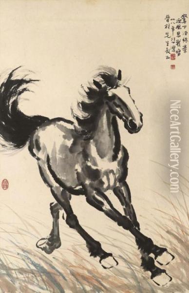 Stallion Oil Painting - Xu Beihong