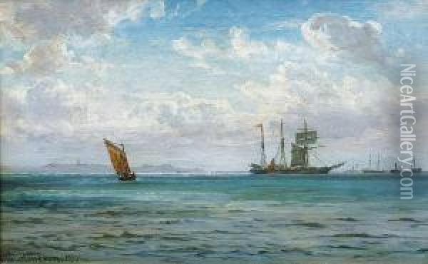 Segelschiffe Auf Bei Aufkommendem Sturm Oil Painting - Carl Emil Baagoe