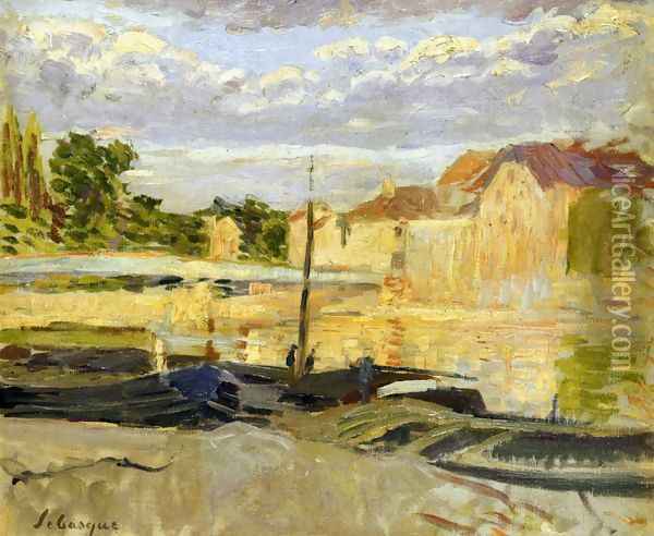 The Banks of the Marne at Lagny Oil Painting - Henri Lebasque