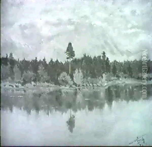 The Lake And Park At Berdo Oil Painting -  Nicholas of Greece (Prince)