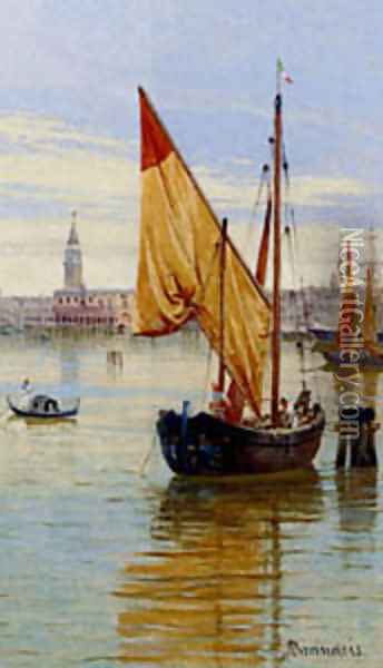 Barca Da Pesca Venezia Oil Painting - Brandeis Antonietta