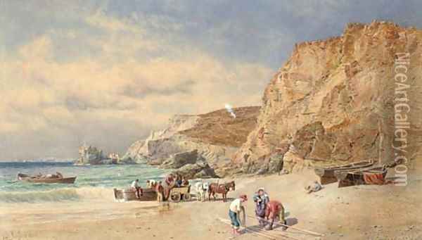 Kynance Cove, Cornwall Oil Painting - John Mogford