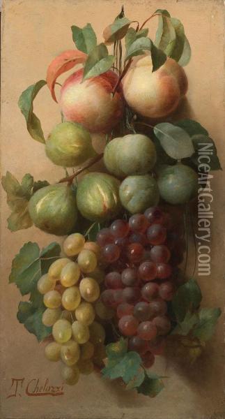Natura Morta Con Frutta Oil Painting - Tito Chelazzi