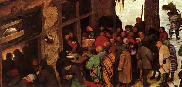 The Numbering at Bethlehem (detail) 1566 7 Oil Painting - Jan The Elder Brueghel
