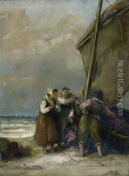 Le Retour De La Peche Oil Painting - Auguste I Boulard