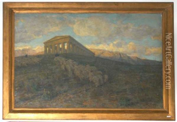 Tempel Von Segesta. Oil Painting - Luigi Rossi
