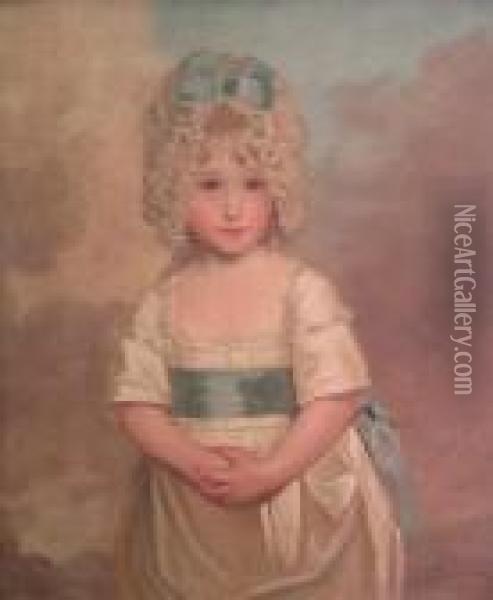 Miss Charlotte Papendiek As A Child Oil Painting - John Hoppner
