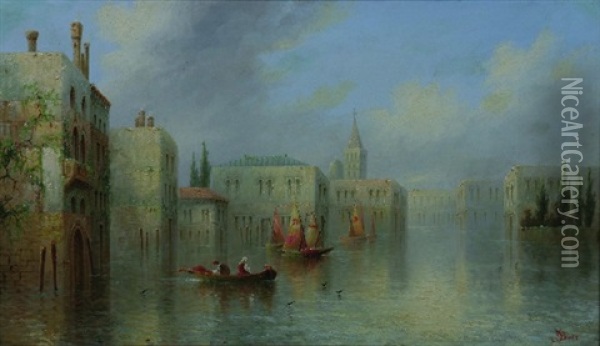 Venice (2 Works) Oil Painting - James Salt