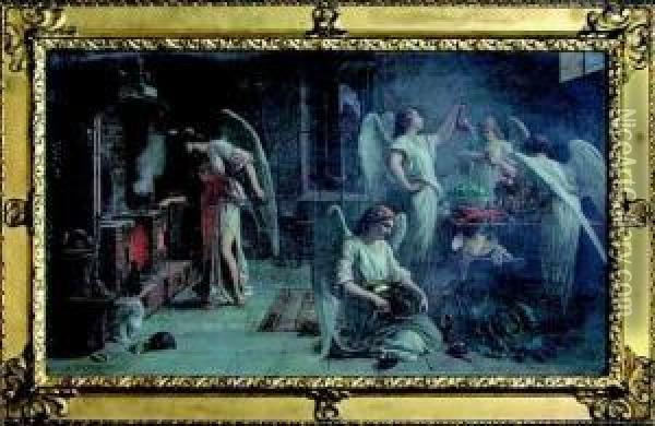 Scene D'interieur Oil Painting - Auguste Raynaud