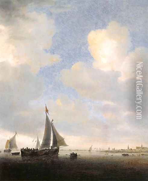 View of Alkmaar from the Sea Oil Painting - Salomon van Ruysdael