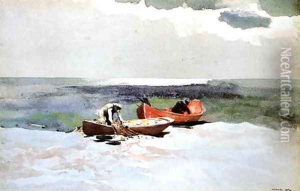 Deep Sea Fishing Oil Painting - Winslow Homer