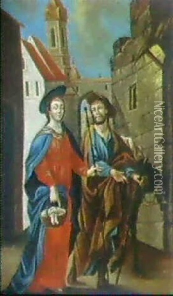 Maria Und Joseph Auf Der Herbergssuche Oil Painting - Hans Heinrich Wagmann