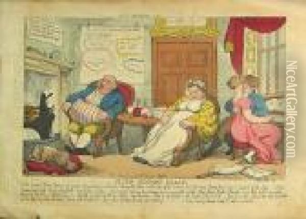 A Group Of Caricatures Oil Painting - Thomas Rowlandson