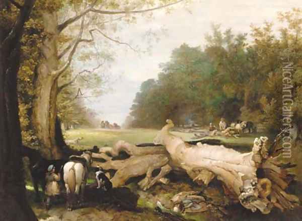 The woodlanders Oil Painting - John West Giles