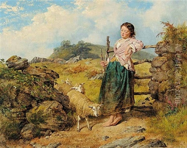 Untitled - The Shepherdess Oil Painting - Isaac Henzell