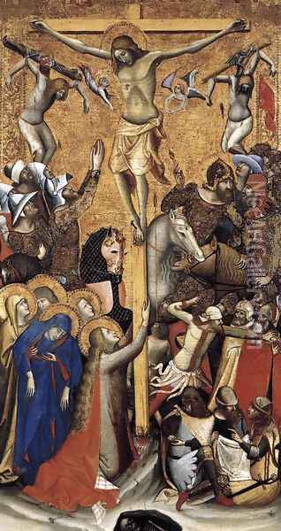 Crucifixion c. 1335 Oil Painting - Vitale Da Bologna