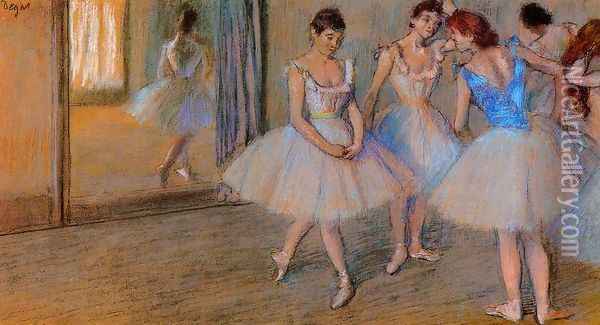 Dancers in the Studio Oil Painting - Edgar Degas