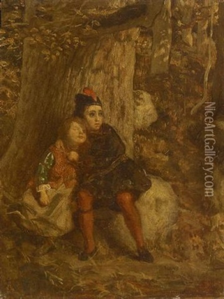 The Children In The Wood Oil Painting - Charles Lucy