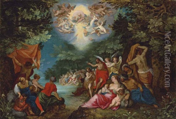 The Baptism Of Christ Oil Painting - Hans Rottenhammer the Elder