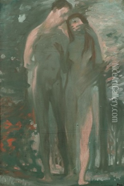 Adam Und Eva Oil Painting - Paul Schad-Rossa