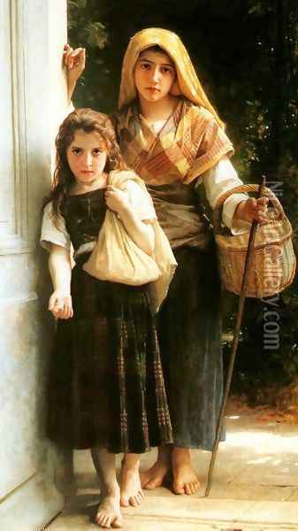 Petites mendiantes [Little beggars] Oil Painting - William-Adolphe Bouguereau