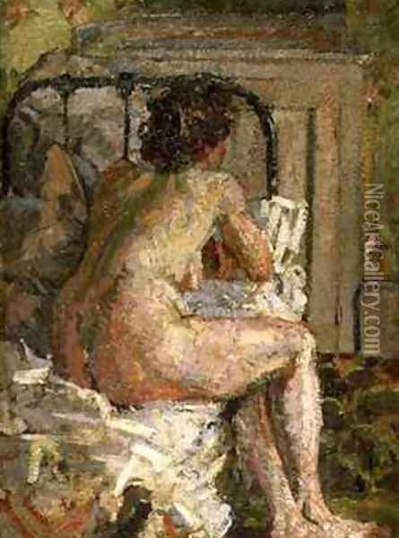 Nude on a bed Oil Painting - Harold Gilman