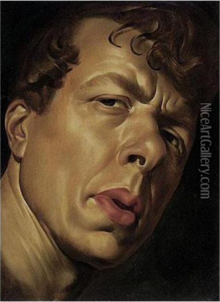 Portrait Of The Artist Boris Grigoriev Oil Painting - Alexander Evgenievich Yakovlev