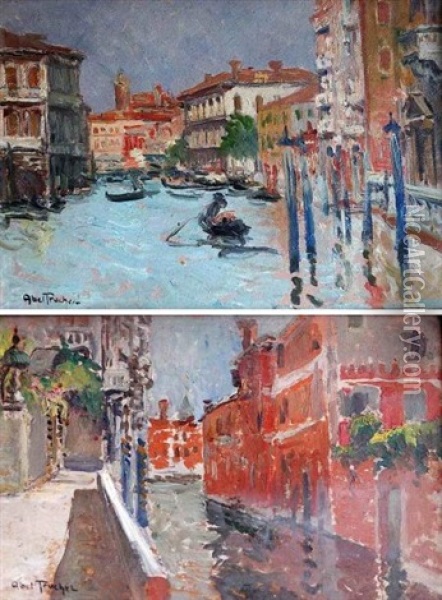 Canaux De Venise (pair) Oil Painting - Louis Abel-Truchet