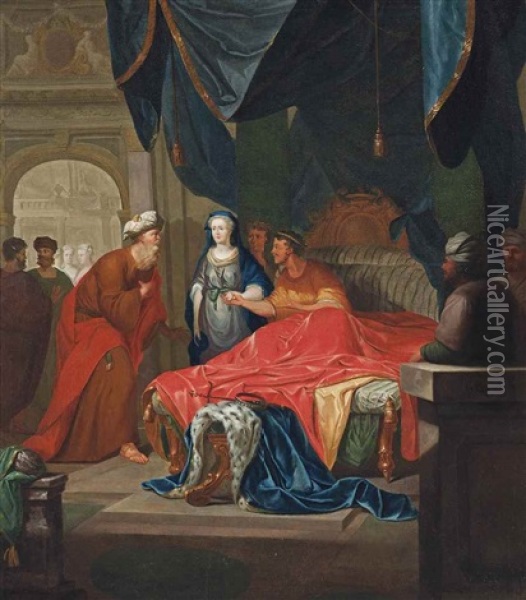 Seleucus Presents Stratonice Oil Painting - Gerard de Lairesse