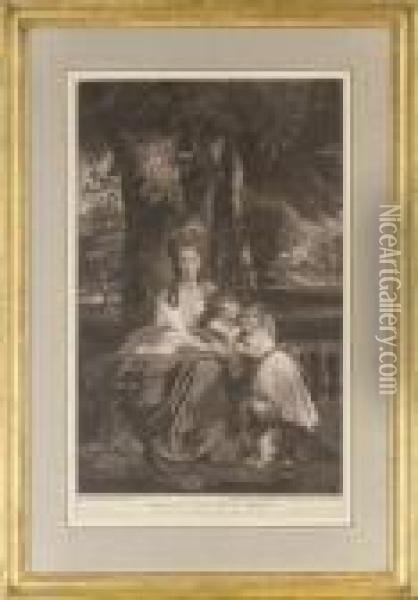 Lady Bampfylde; And Lady Betty Delme, By T.watson And V.green Oil Painting - Sir Joshua Reynolds