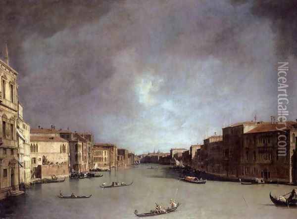 Grand Canal Looking from Palazzo Balbi Oil Painting - (Giovanni Antonio Canal) Canaletto