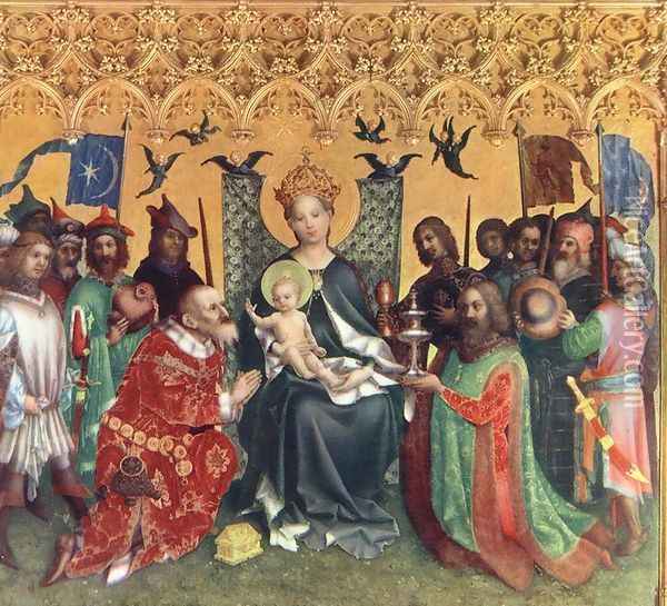 Adoration of the Magi c. 1440 Oil Painting - Stefan Lochner