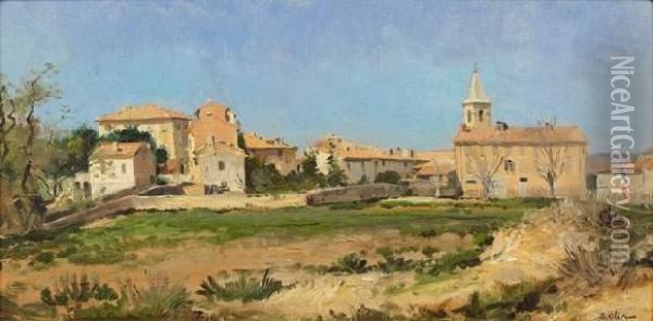 Le Village Oil Painting - Jean-Baptiste Olive