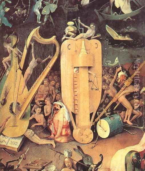 Garden of Earthly Delights, detail of right wing Oil Painting - Hieronymous Bosch