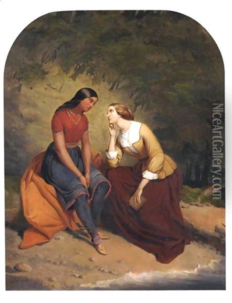 The Meeting Of Hetty And Hist Oil Painting - Tompkins Harrison Matteson