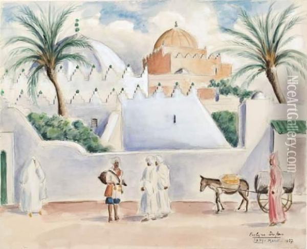 Safi, Maroc, 1937. Oil Painting - Evelyne Dufau