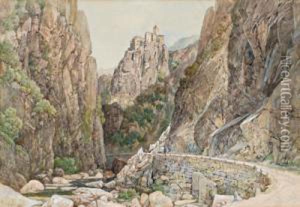 Castel Cornedo Presso Bolzano Oil Painting - Thomas Ender