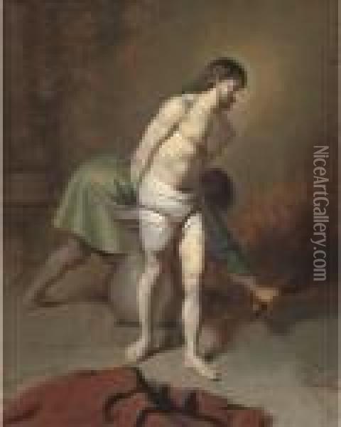 Christ At The Column Oil Painting - Rembrandt Van Rijn