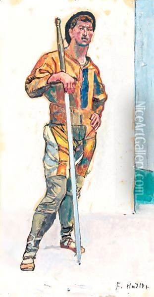 Lansquenet With Sword Oil Painting - Ferdinand Hodler