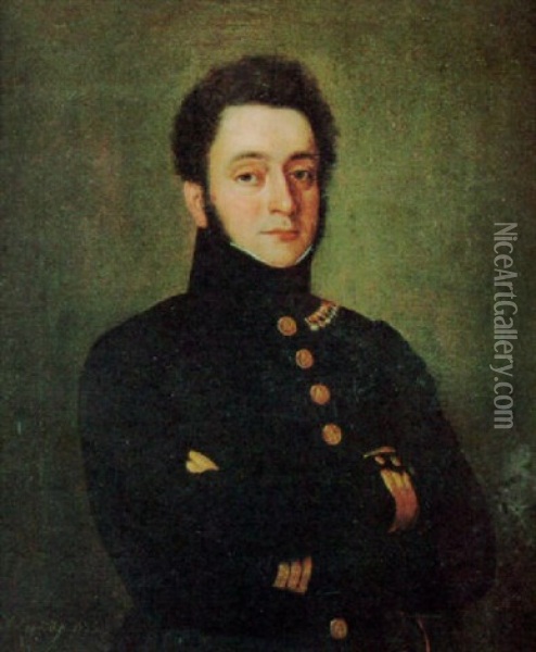 Retrato De Militar Oil Painting - Antonio Maria Esquivel Suarez de Urbina