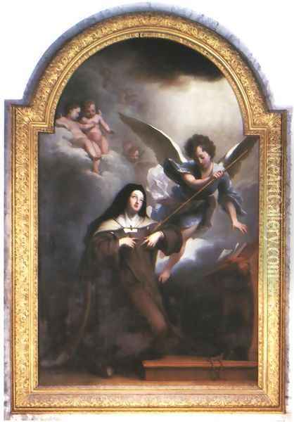 Ecstasy of St Theresa Oil Painting - Jean-Baptiste Santerre