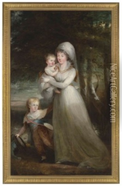 Portrait Of Countess Rosalie Engestrom, Nee Chlapowska (1771-1851), Full-length Oil Painting - Carl Fredrik van Breda