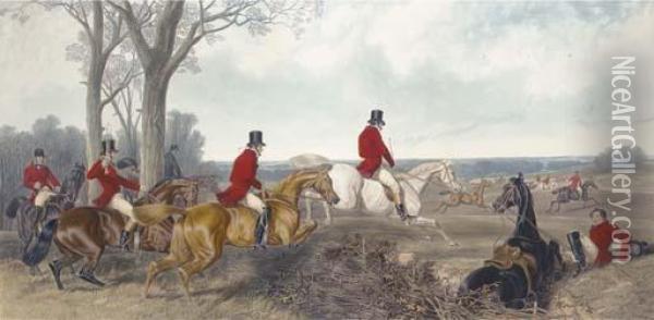 The Meet; The Find; The Run; The Kill, By J. Harris Oil Painting - John Frederick Herring Snr