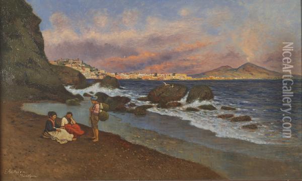 Napoli Dalla Marinella Oil Painting - Eugen Ankelen